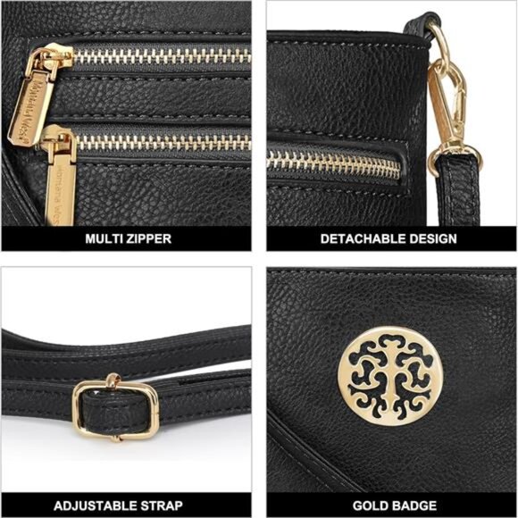 Women Crossbody Bag Multi Pocket Travel Purse Adjustable Strap Small Shoulder Ba - Picture 6 of 7
